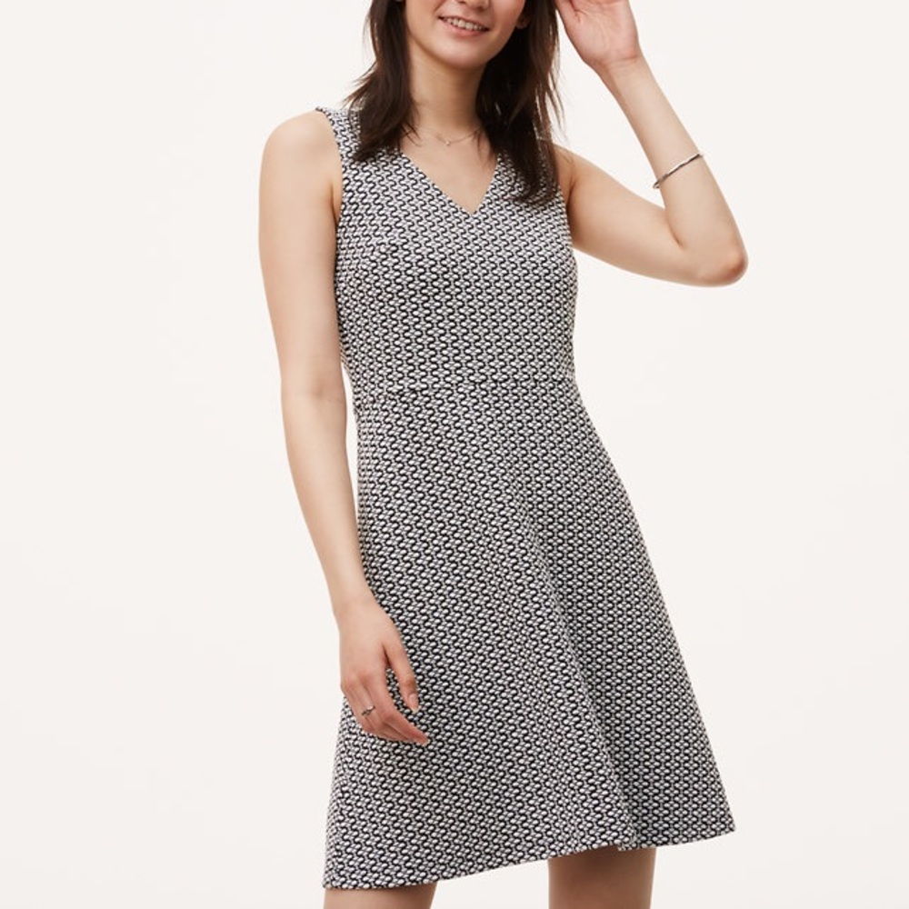 Mosaic Jacquard Flare Dress